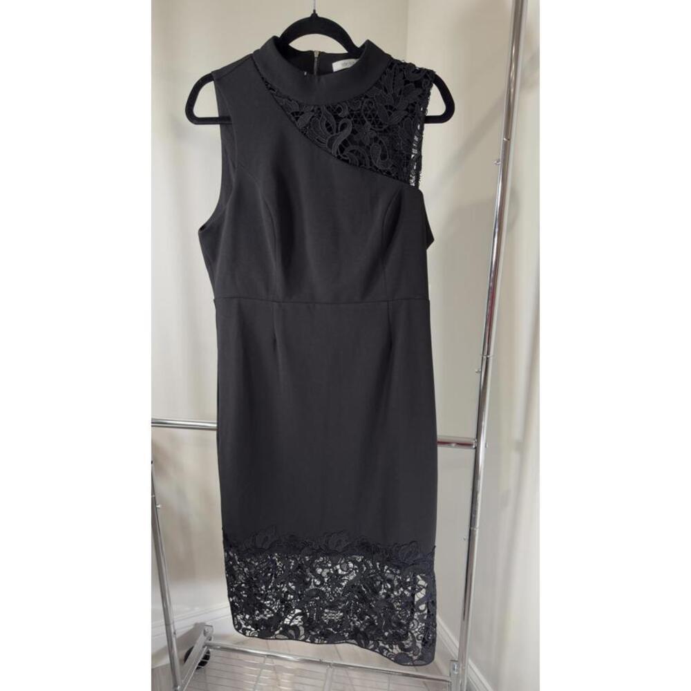 Elegant One One Six Black Lace Detail Dress